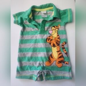 Green and Gray Striped Tigger Baby Romper Disney Baby 2013